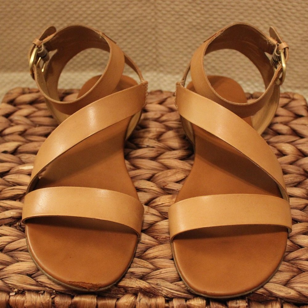 Franco Sarto Tan Leather Strap Sandals